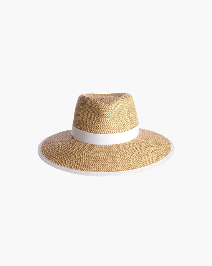 Eric Javits SunCrest Visor Fedora in Peanut & White - Mildred Hoit