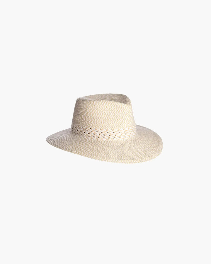 Eric Javits Squishee® Bayou Fedora Hat in White MIx - Mildred Hoit