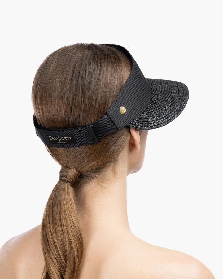 Eric Javits Champ Visor in Black - Mildred Hoit