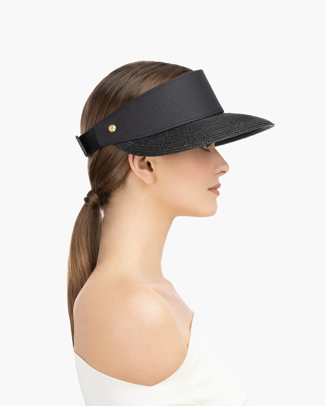 Eric Javits Champ Visor in Black - Mildred Hoit