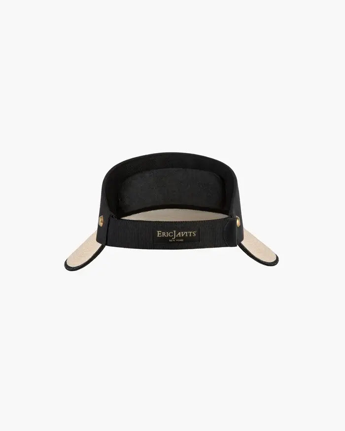 Eric Javits Champ Visor in Creme and Black - Mildred Hoit