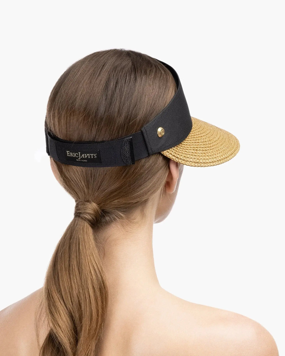 Eric Javits Champ Visor in Natural & Black - Mildred Hoit