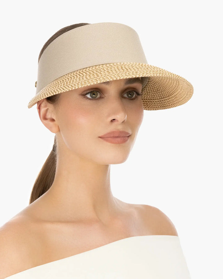 Eric Javits Champ Visor in Peanut - Mildred Hoit