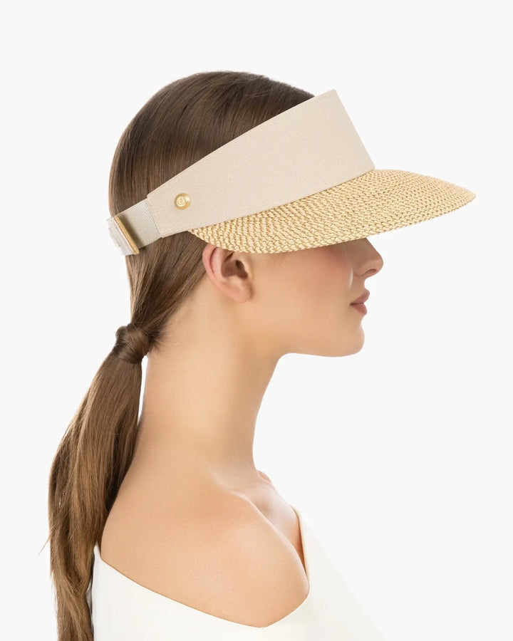 Eric Javits Champ Visor in Peanut - Mildred Hoit