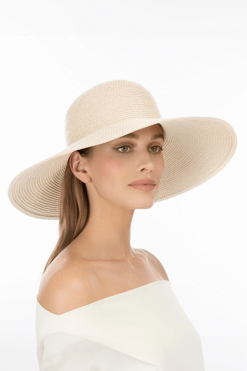 Eric Javits Bella Hat in Cream available at Mildred Hoit in Palm Beach.