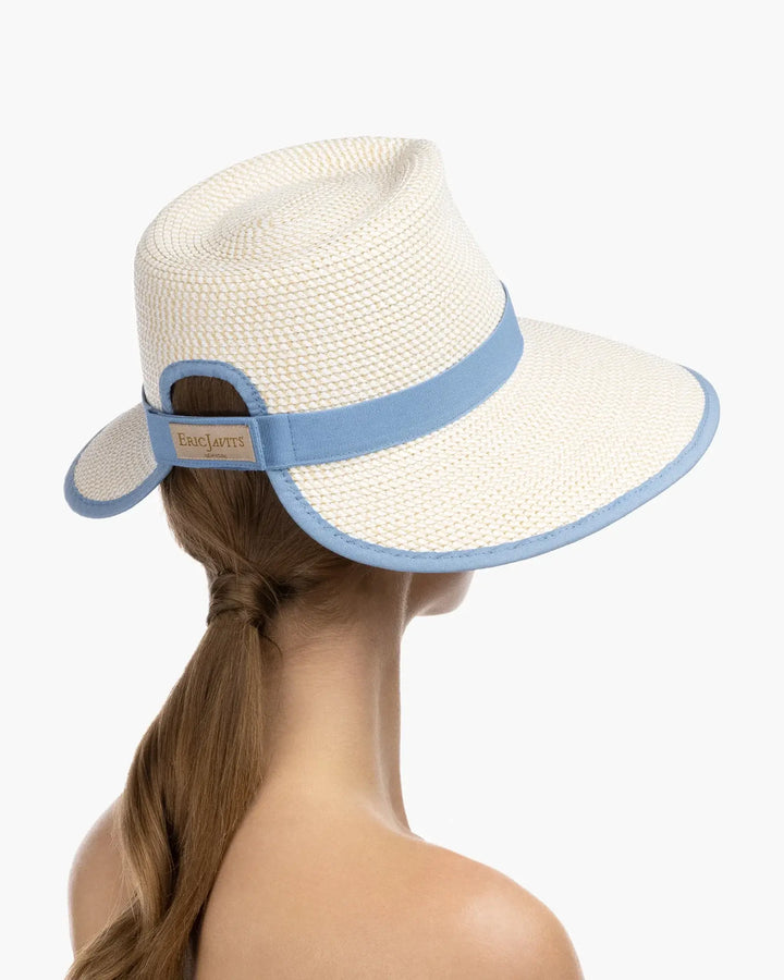 Eric Javits SunCrest Visor Fedora in Blue Mix - Mildred Hoit
