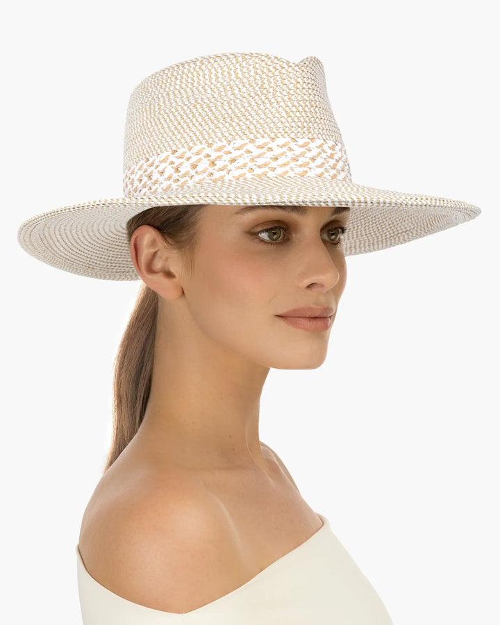 Eric Javits Squishee® Bayou Fedora Hat in White MIx - Mildred Hoit