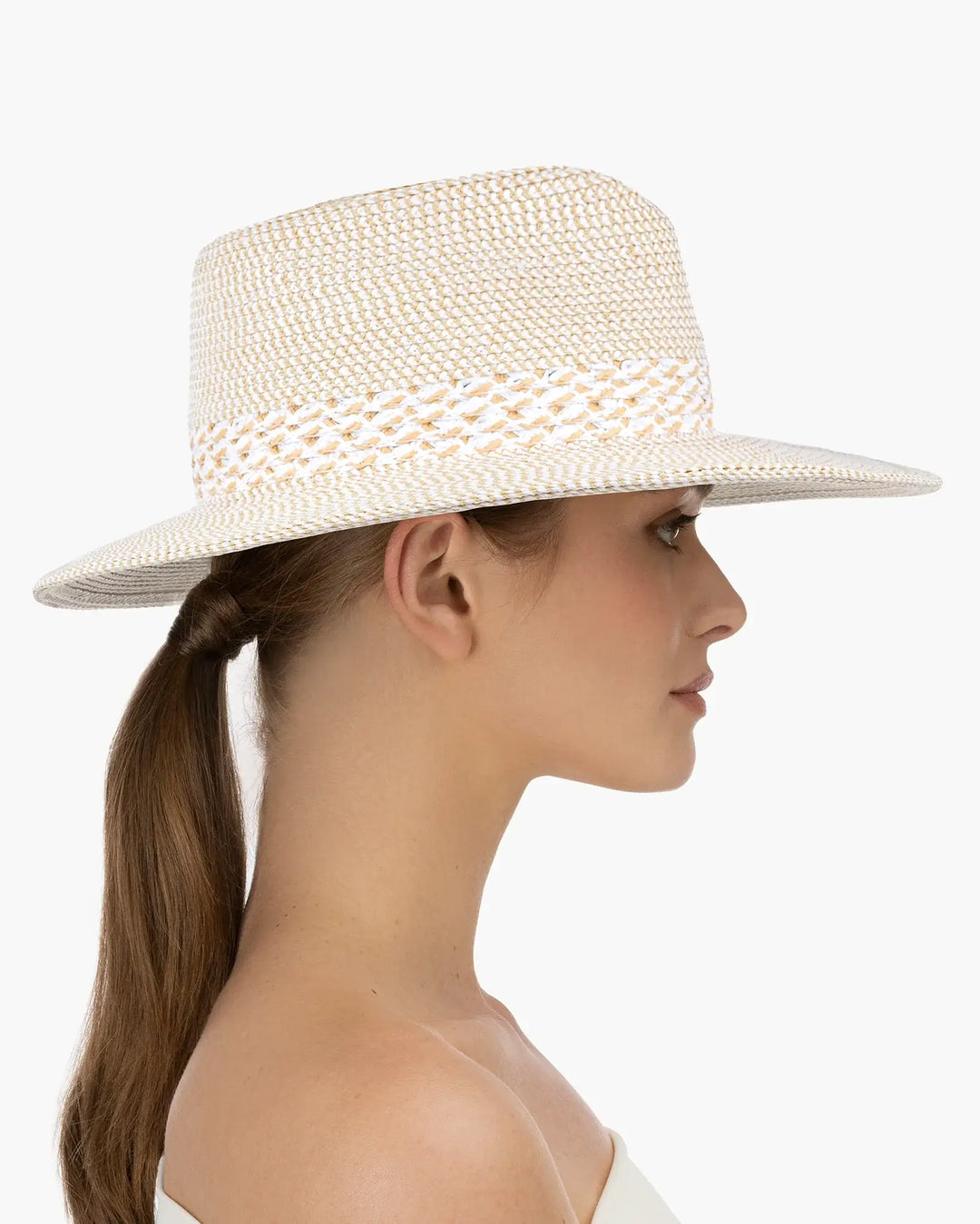 Eric Javits Squishee® Bayou Fedora Hat in White MIx - Mildred Hoit
