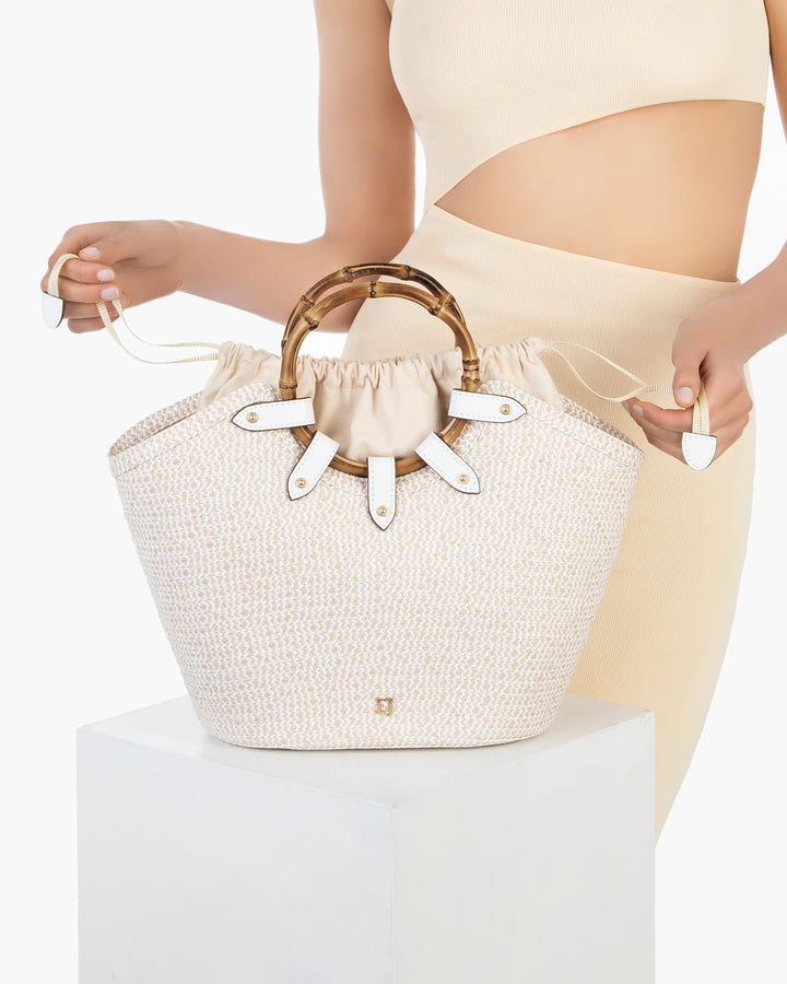 Eric Javits My Way Jr Bag in White Mix - Mildred Hoit