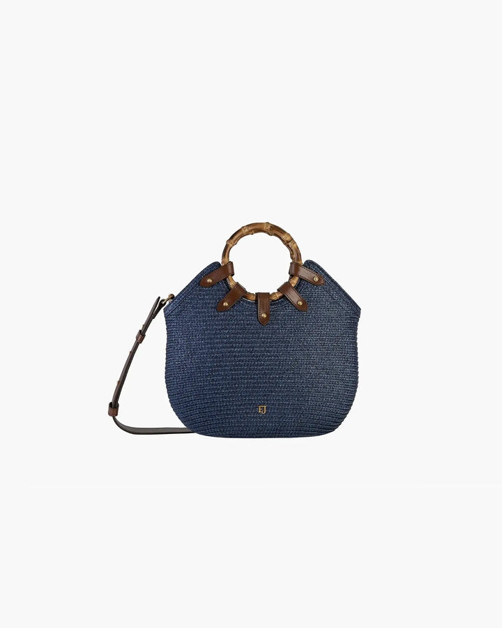 Eric Javits My Way Straw Bag in Navy