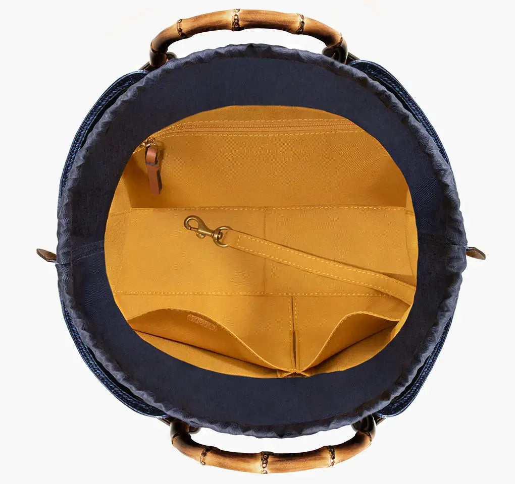 Eric Javits My Way Straw Bag in Navy