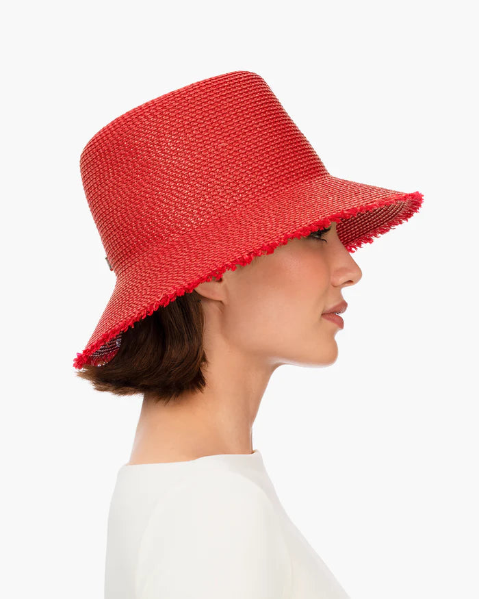 Eric Javits Squishee Bucket in Red - Mildred Hoit