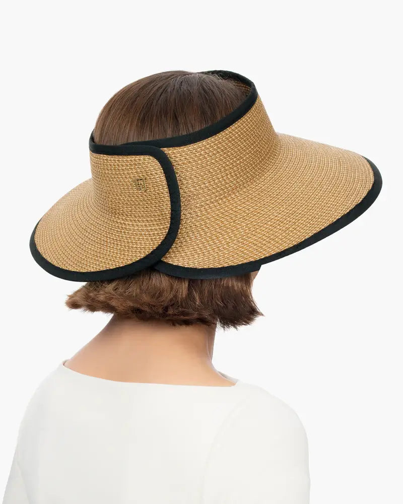 Eric Javits Lil Squishee® Visor in Natural & Black - Mildred Hoit