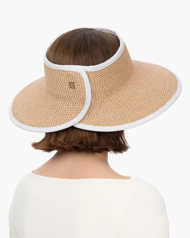 Eric Javits Lil Squishee® Visor in Peanut & White - Mildred Hoit
