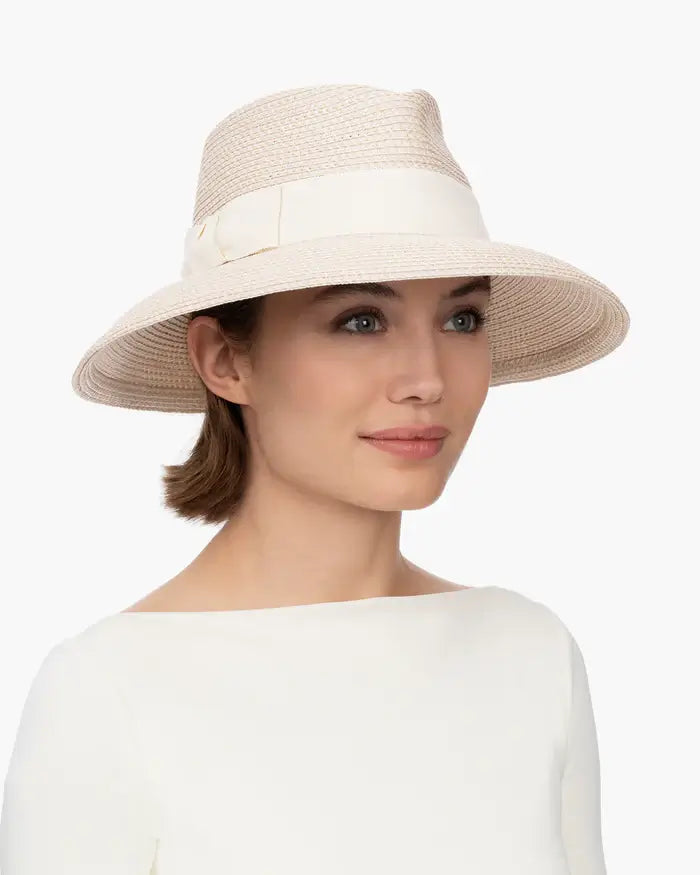 Eric Javits Phoenix Fedora Hat in Cream - Mildred Hoit