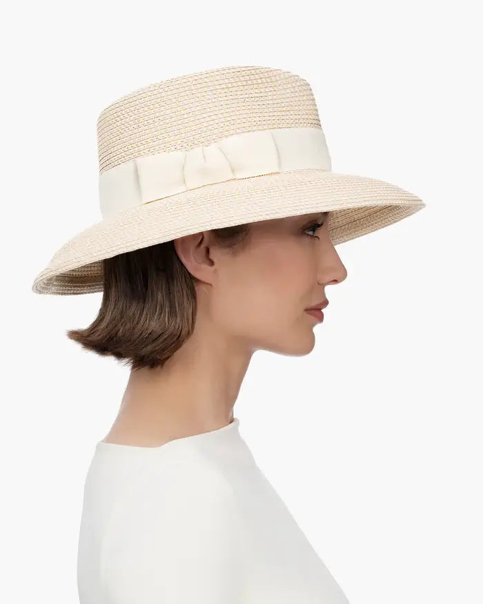 Eric Javits Phoenix Fedora Hat in Cream - Mildred Hoit