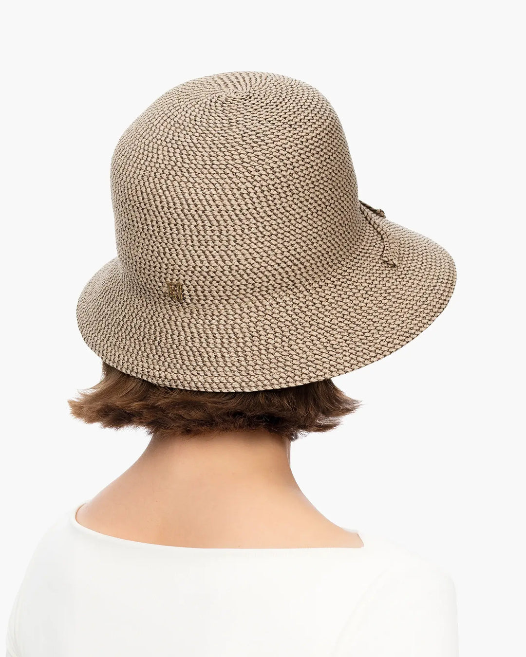 Eric Javits Bow Cloche Hat in Bark - Mildred Hoit
