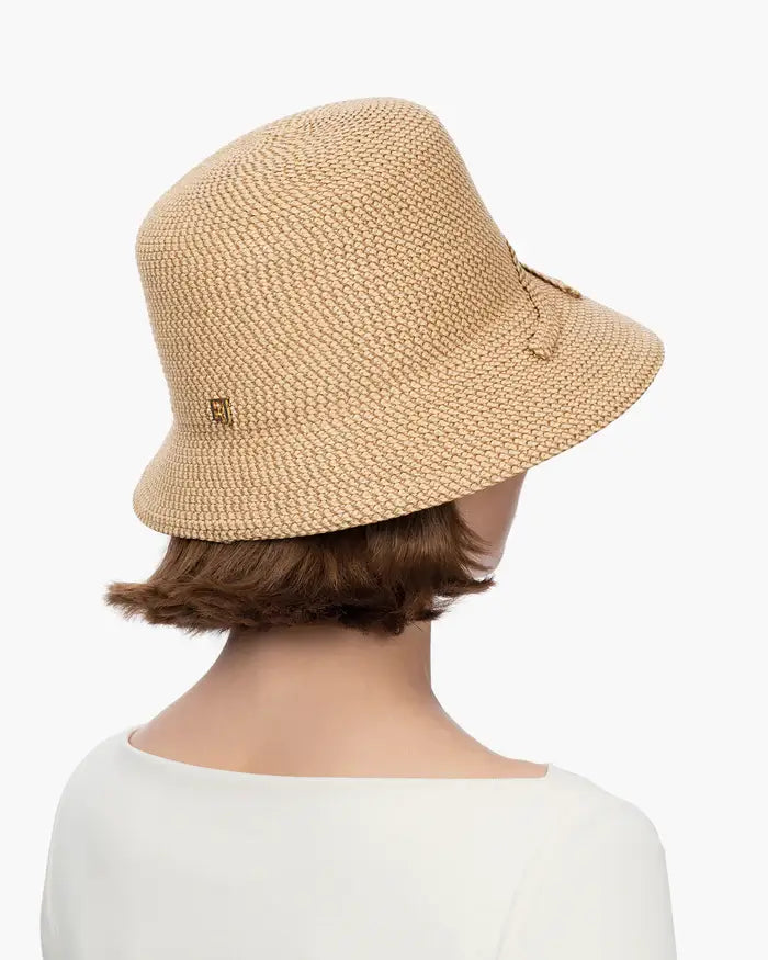 Eric Javits Bow Cloche Hat in Peanut - Mildred Hoit