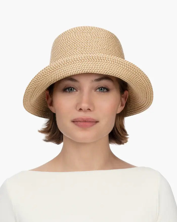 Eric Javits Bow Cloche Hat in Peanut - Mildred Hoit