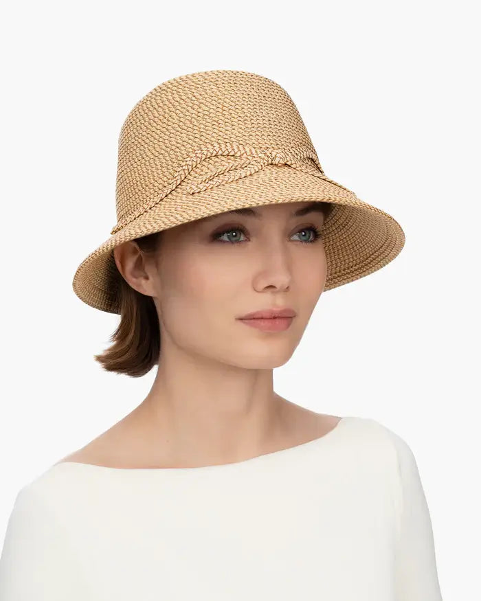 Eric Javits Bow Cloche Hat in Peanut - Mildred Hoit