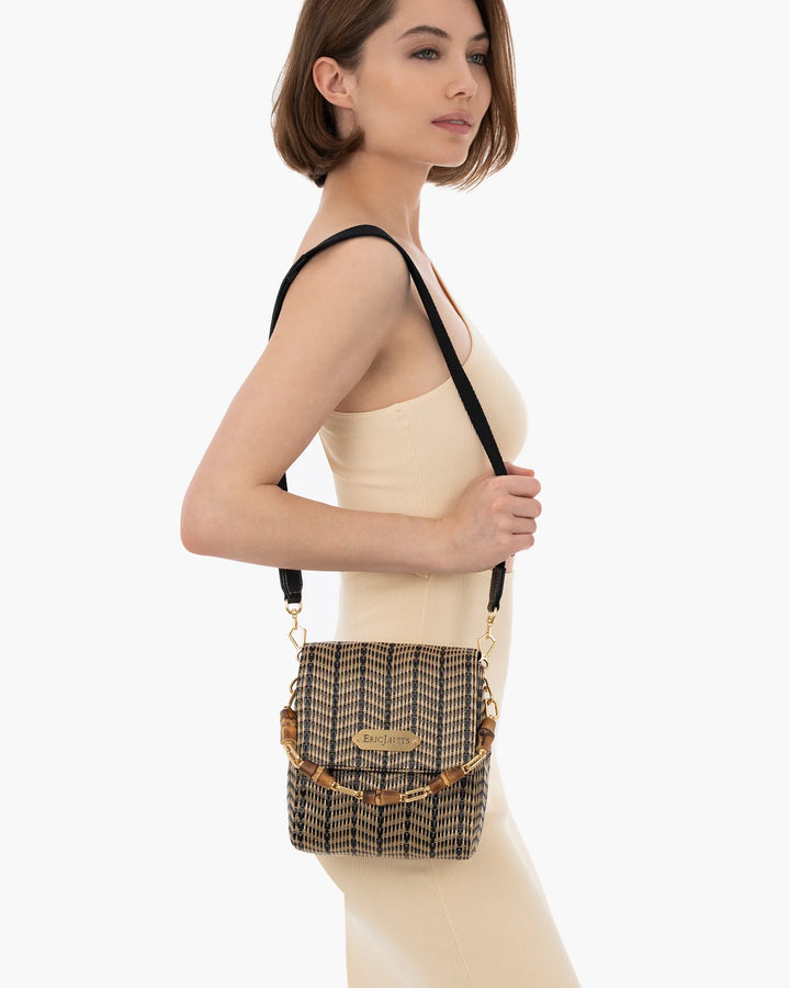 Eric Javits Portofino Bag in Black Mix - Mildred Hoit