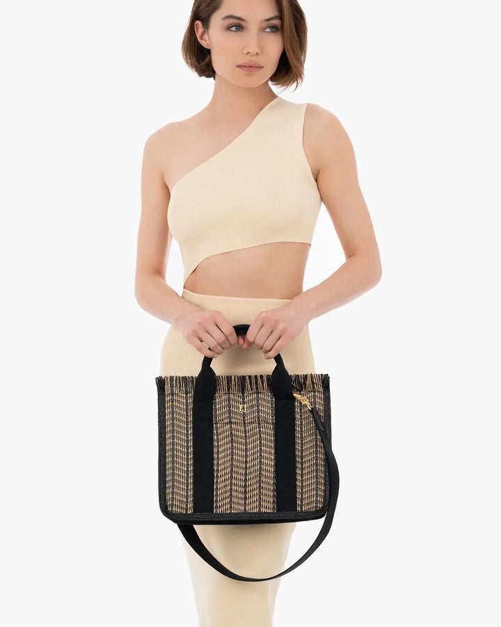 Eric Javits Maku Bag in Black Mix - Mildred Hoit