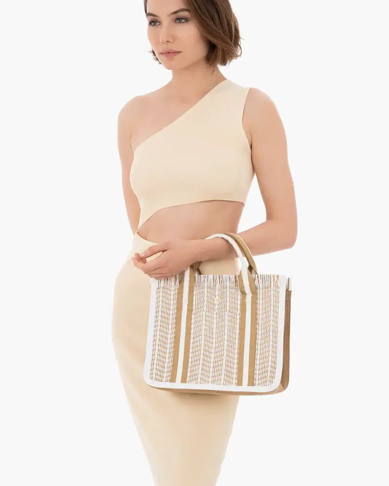 Eric Javits Maku Bag in White Mix
