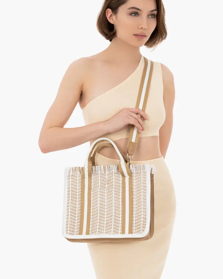 Eric Javits Maku Bag in White Mix