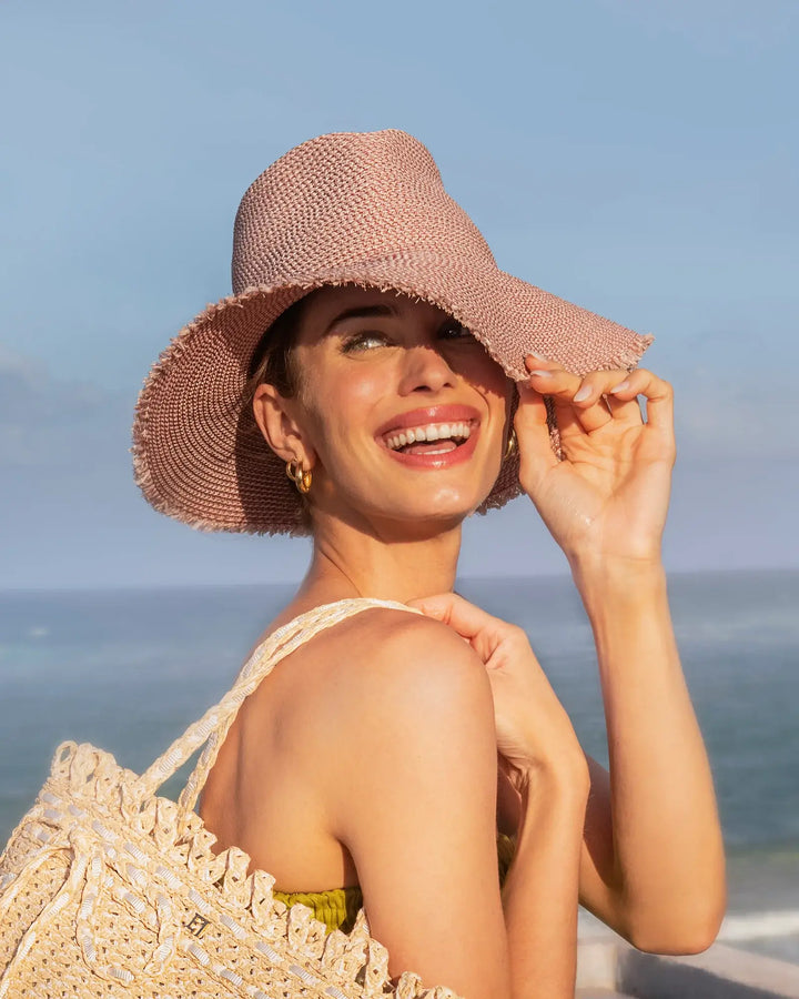 Eric Javits A List Packable Hat in Blush - Mildred Hoit