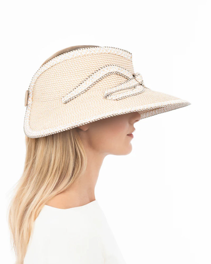 Eric Javits Bowmantic Visor in Cream - Mildred Hoit
