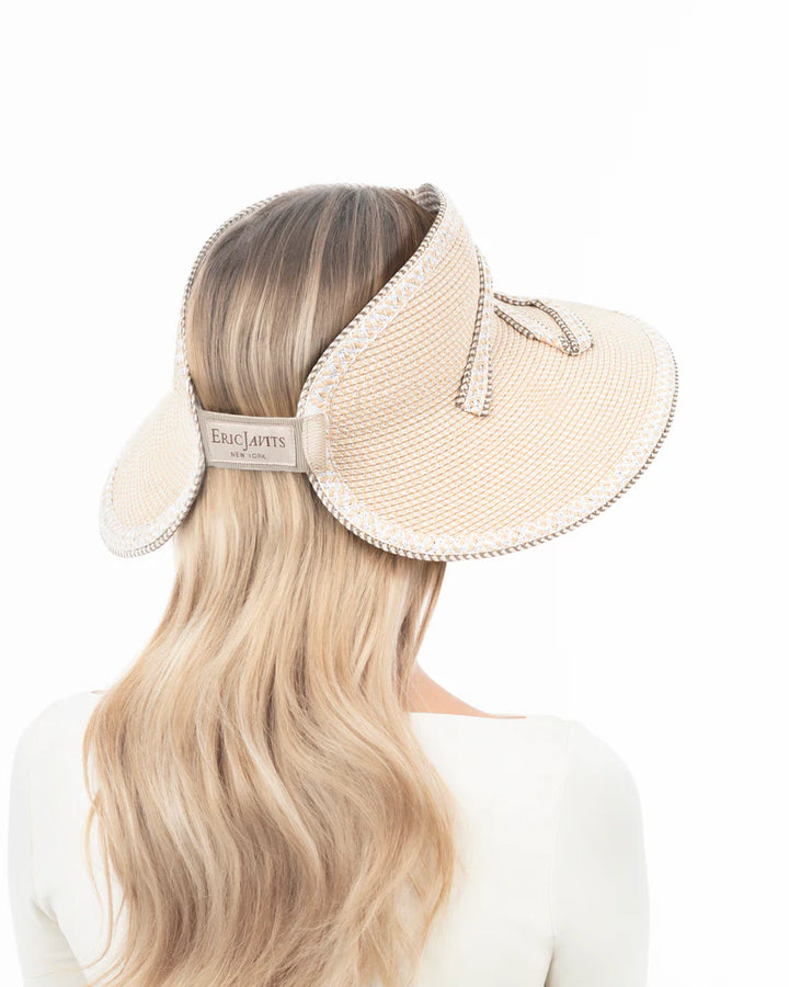 Eric Javits Bowmantic Visor in Cream - Mildred Hoit