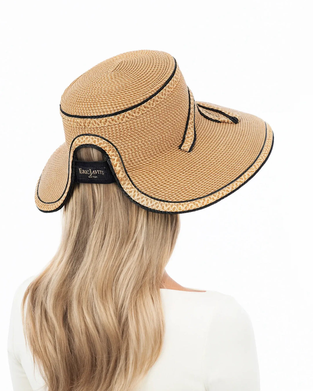 Eric Javits Bowtastic Hat in Natural & Black - Mildred Hoit