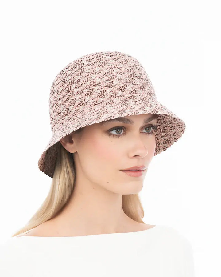 Eric Javits Woven Pith Hat in Blush Mix - Mildred Hoit