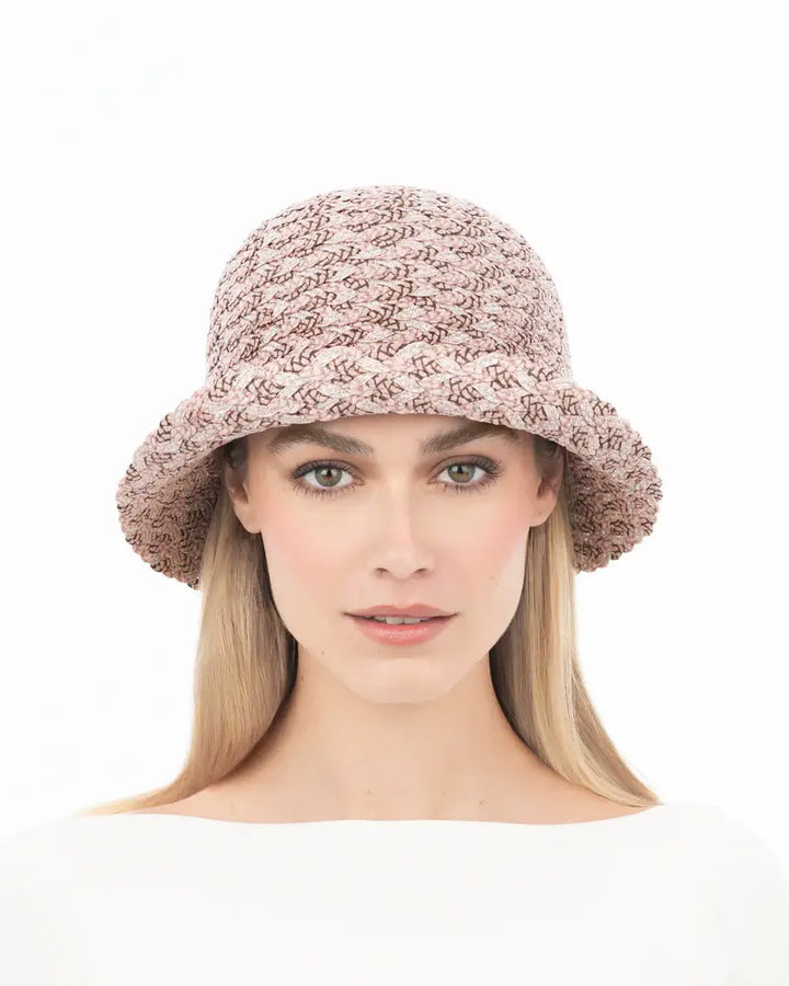 Eric Javits Woven Pith Hat in Blush Mix - Mildred Hoit