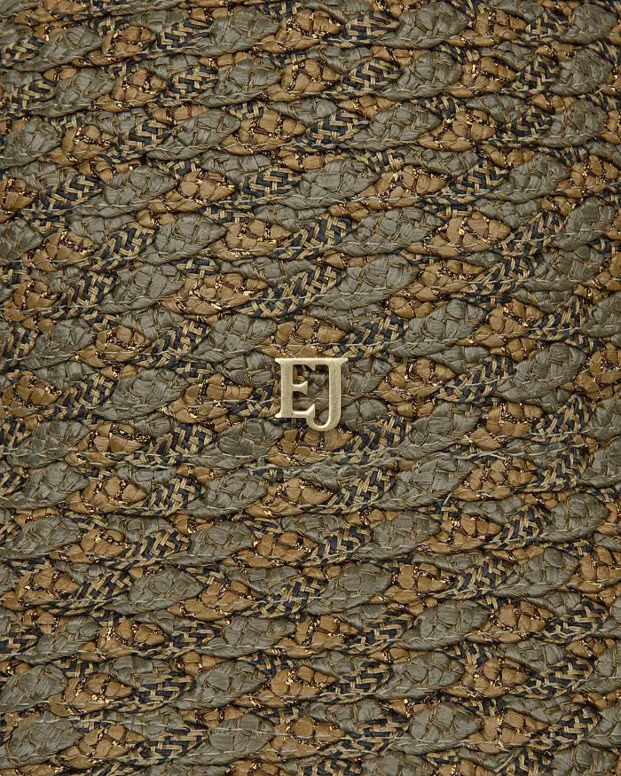 Eric Javits Woven Pith Hat in Khaki Mix - Mildred Hoit