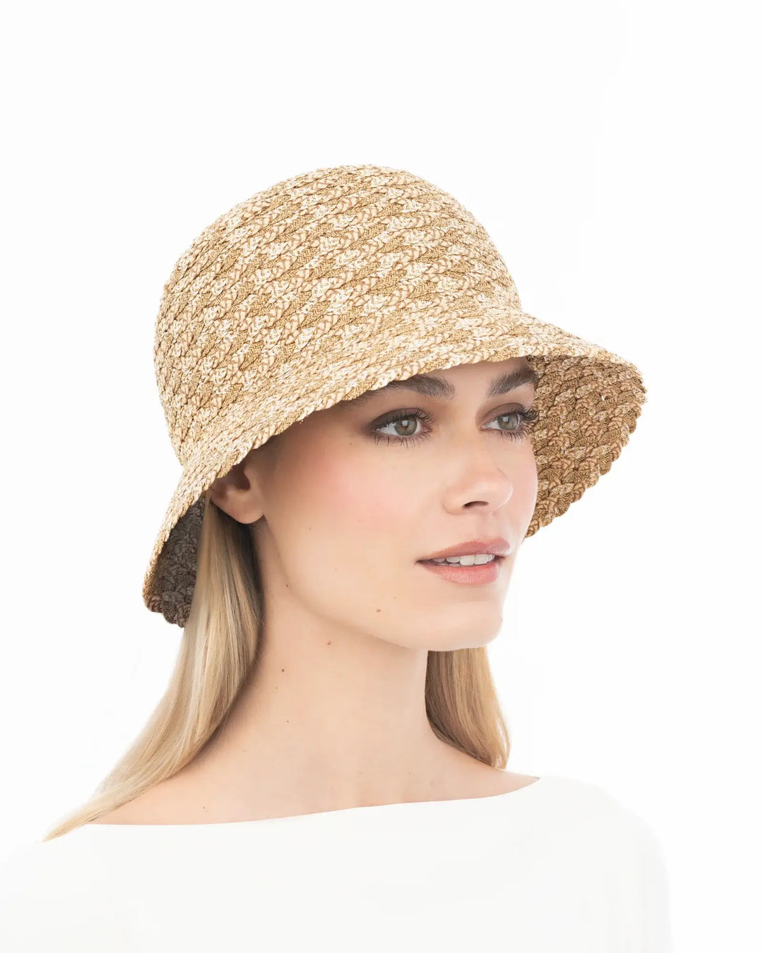 Eric Javits Woven Pith Hat in Peanut Mix - Mildred Hoit