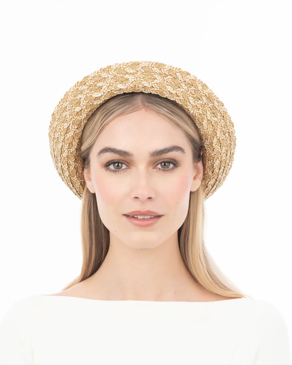 Eric Javits Woven Pith Hat in Peanut Mix - Mildred Hoit