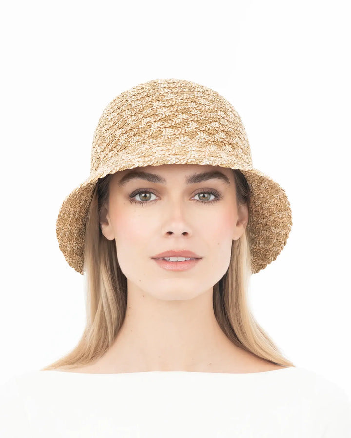 Eric Javits Woven Pith Hat in Peanut Mix - Mildred Hoit