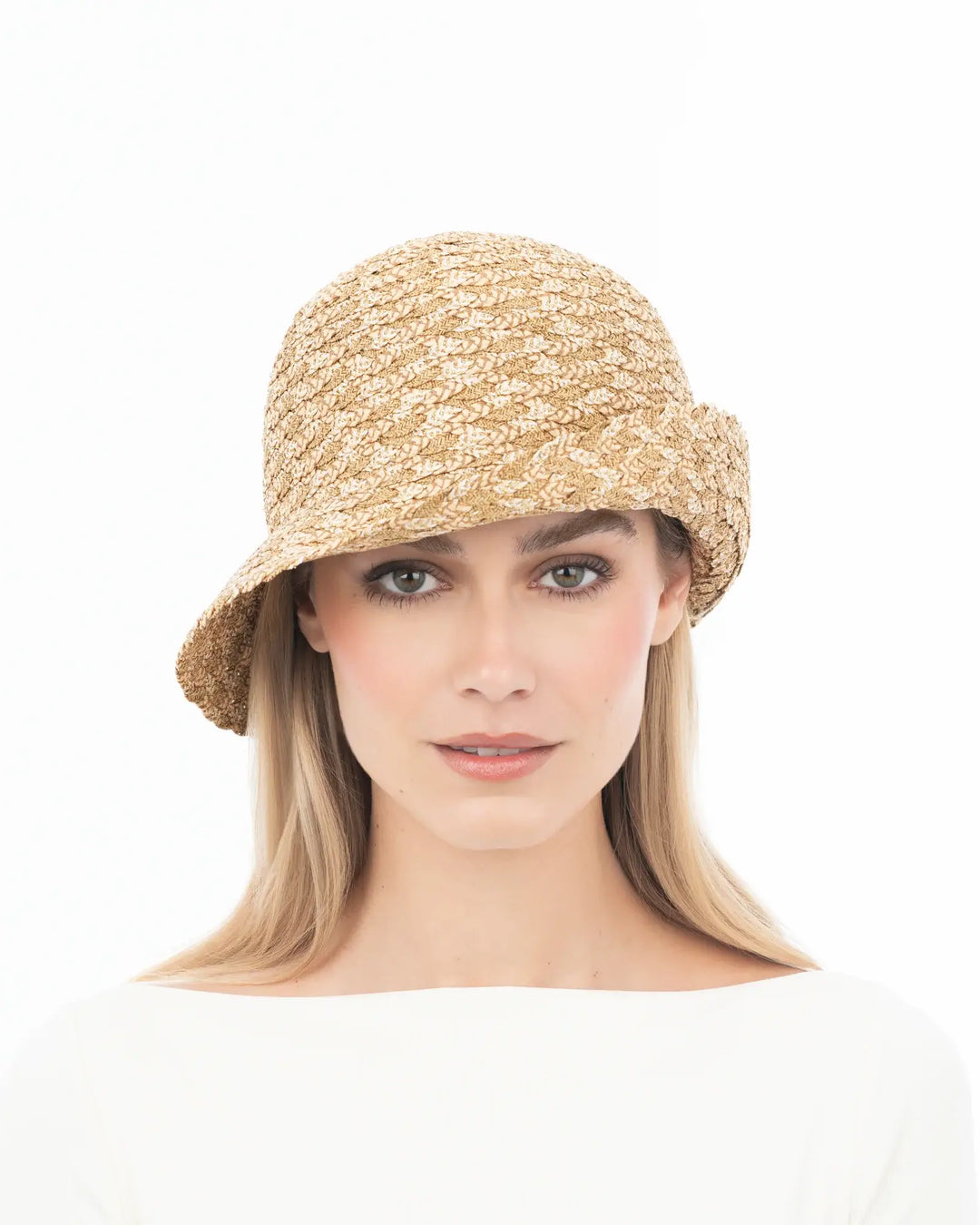 Eric Javits Woven Pith Hat in Peanut Mix - Mildred Hoit