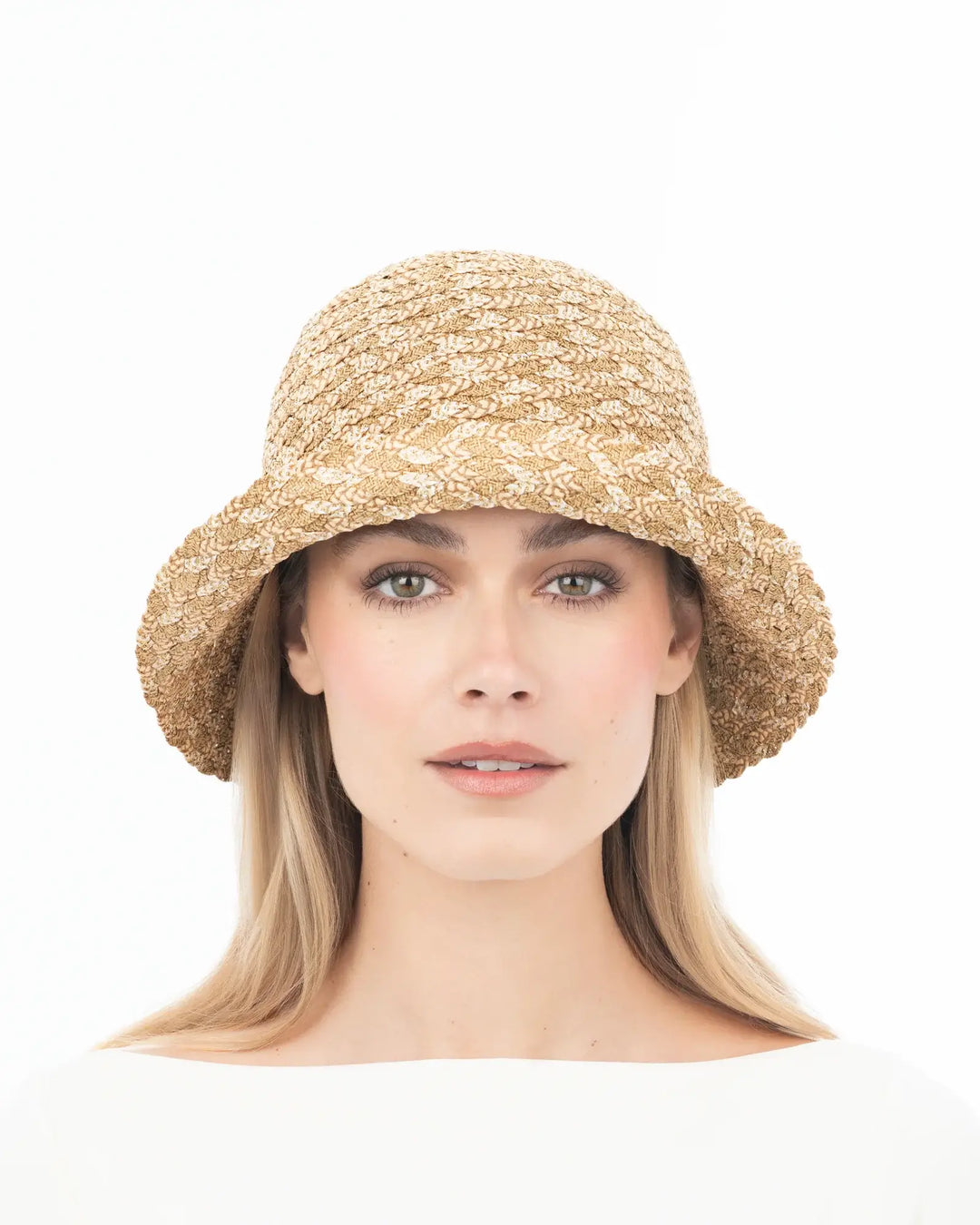 Eric Javits Woven Pith Hat in Peanut Mix - Mildred Hoit