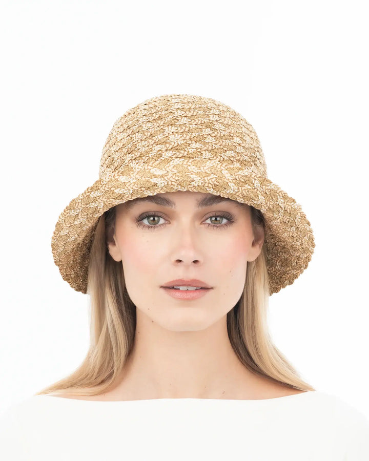 Eric Javits Woven Pith Hat in Peanut Mix - Mildred Hoit
