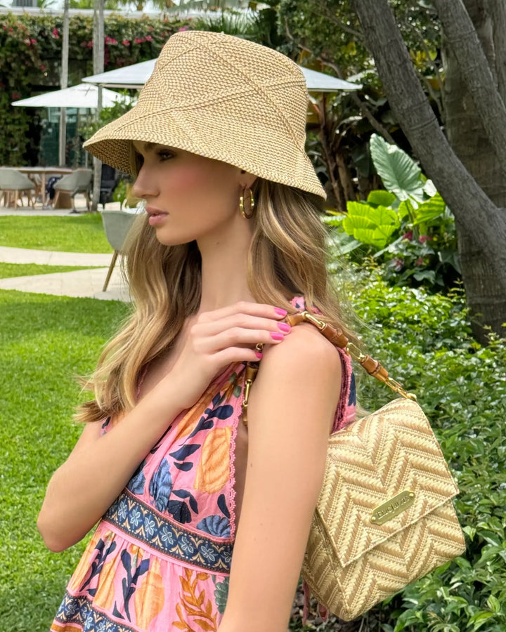 Eric Javits Latticia Hat in Peanut - Mildred Hoit