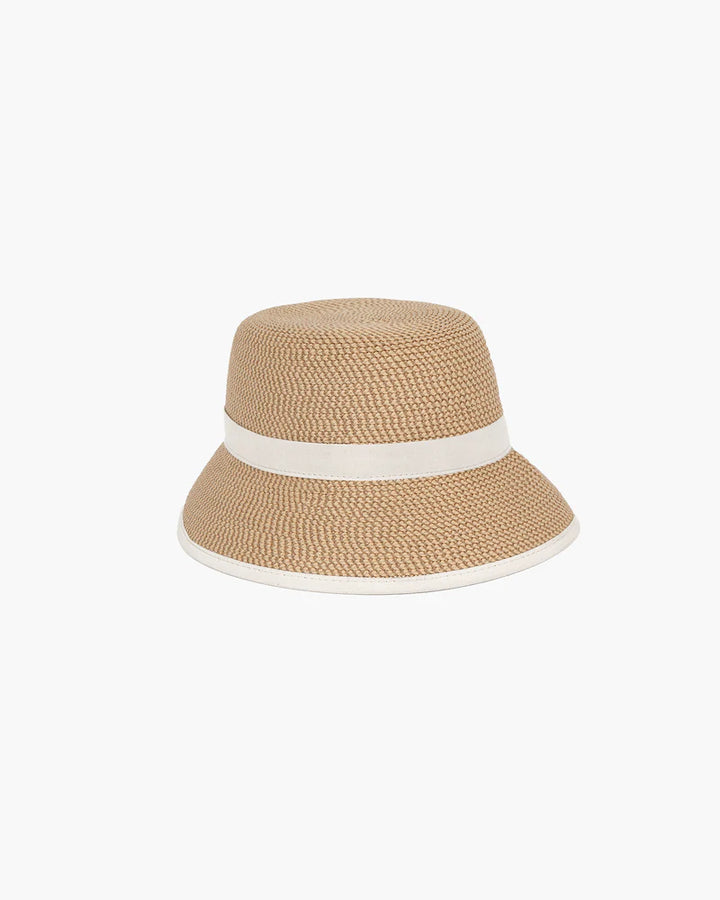 Eric Javits Emma Hat in Peanut & White