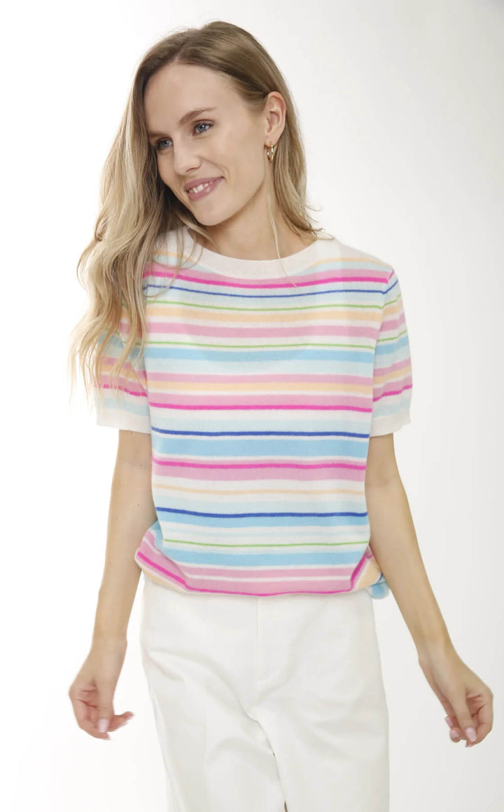 In Cashmere Short Sleeve Stripe Tee