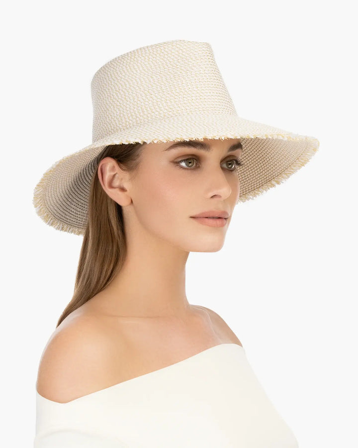 Eric Javits A List Packable Hat in White Mix - Mildred Hoit