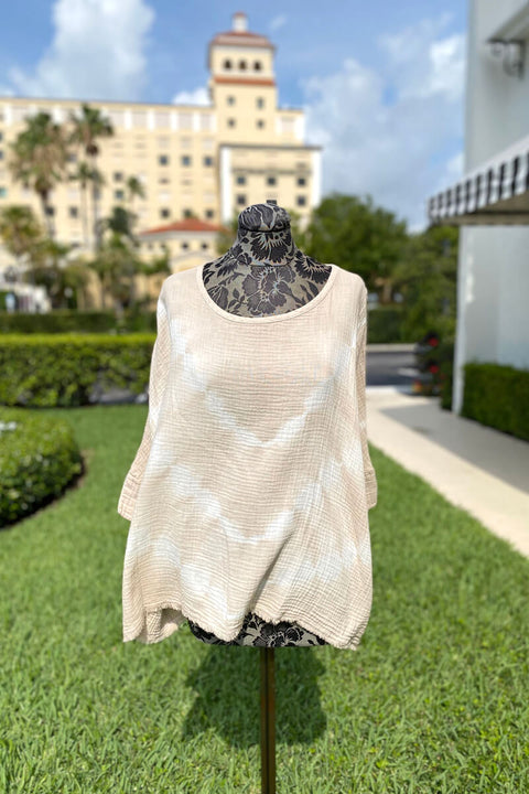 Pure Amici Sand Tie Dye Fringe Poncho available at Mildred Hoit in Palm Beach.