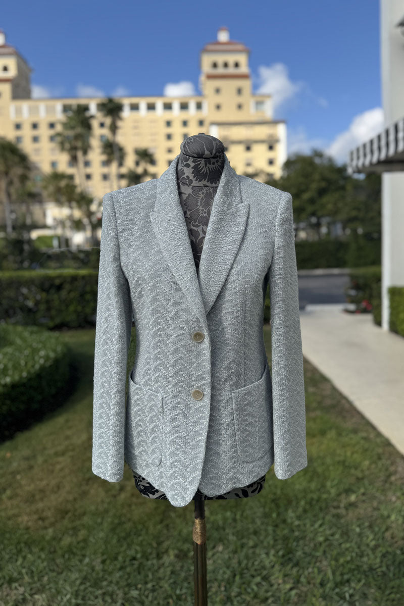 Sequined Blazer Jacket in Celeste - Mildred Hoit