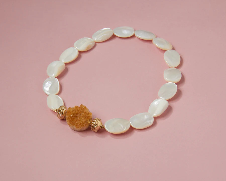 Clara Williams Small Citrine Round Druzy Centerpiece - Mildred Hoit