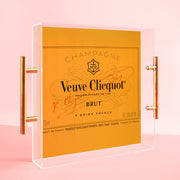 Large 'Veuve Clicquot Lucite Tray available at Mildred Hoit in Palm Beach.