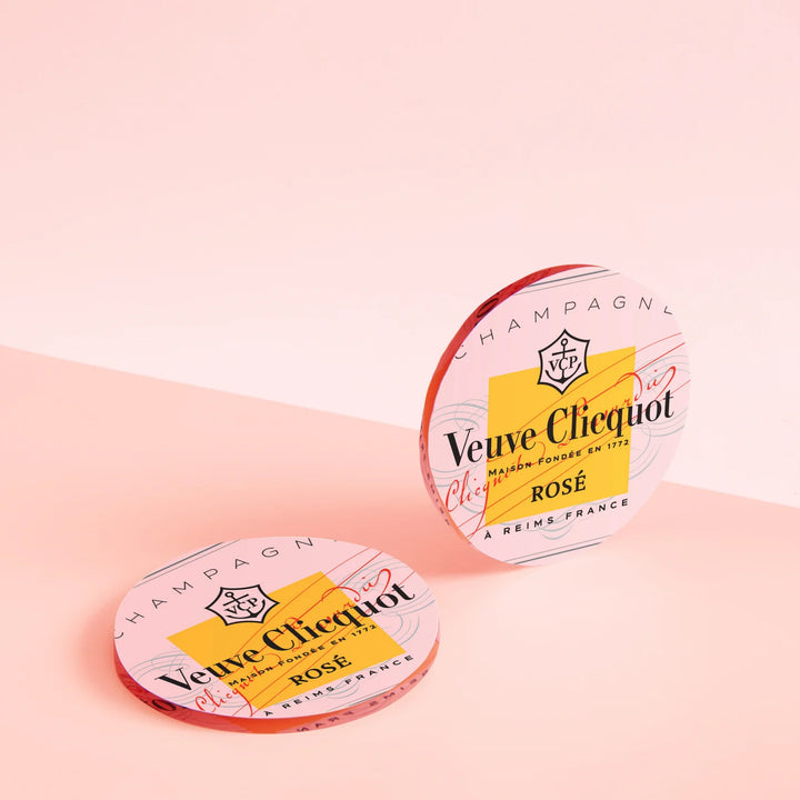 'Veuve Clicquot Rose' Set of 2 Coasters - Mildred Hoit